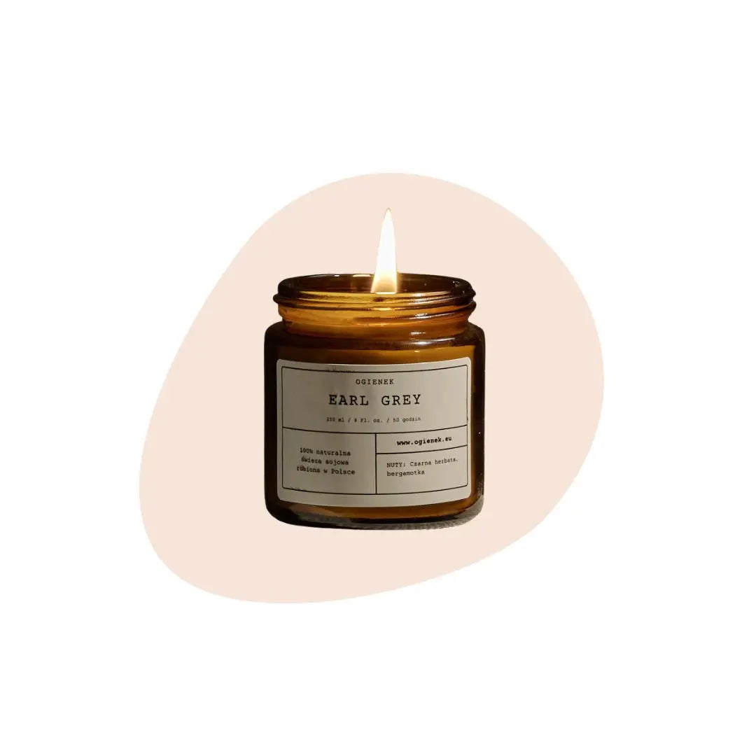 Naturalna świeca rzepakowa Earl Gray czarna herbata, bergamotka